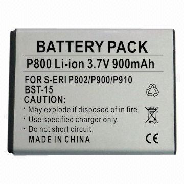 Li-ion Battery for Sonny Ericsson P800, with 900mAh Capacity