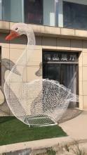 Custom large metal iron swan sculpture