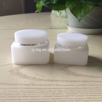 square shape white pp cream jar