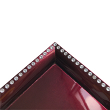 Dark Red Plastic Charger Plate With Manmade Crystal