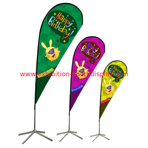 Green Outdoor Event Flying Banners With Cross Feet , Decorative Flags