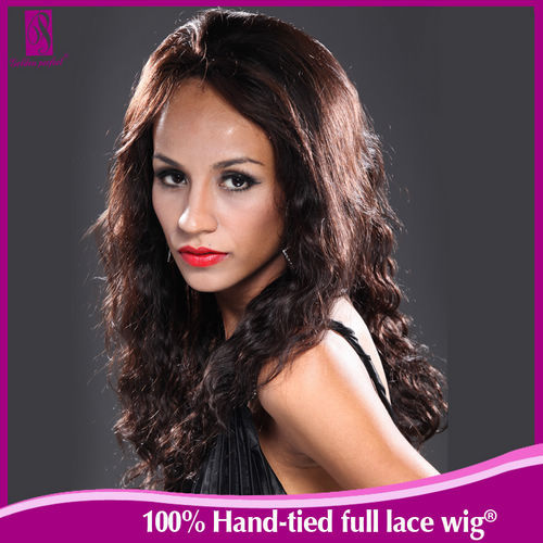 100% Natural Wavy Swiss Lace Front Wigs for Lady (GP-L11020'')