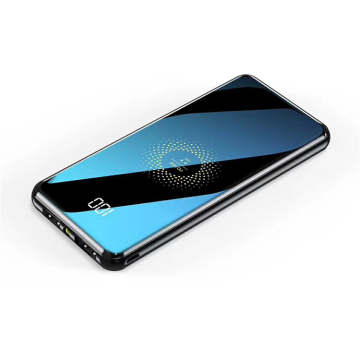 10000mah Mirror Digital Display Wireless Charging Power Bank