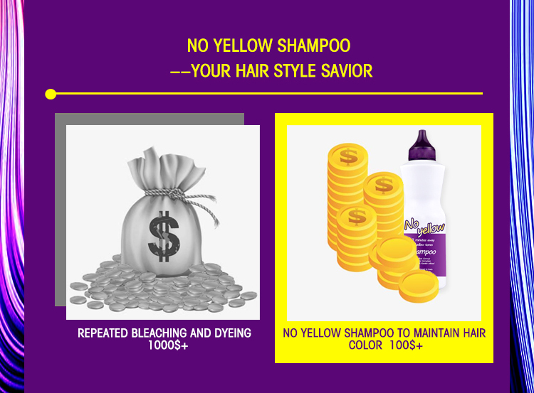 NO YELLOW SHAMPOO with argan oil infused lift up to 9 levels