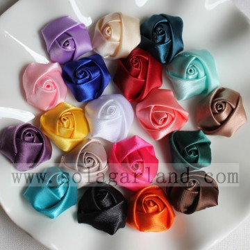 23MM Satin Ribbon Handmade Fabric Rolled Rosette Rose Flowers