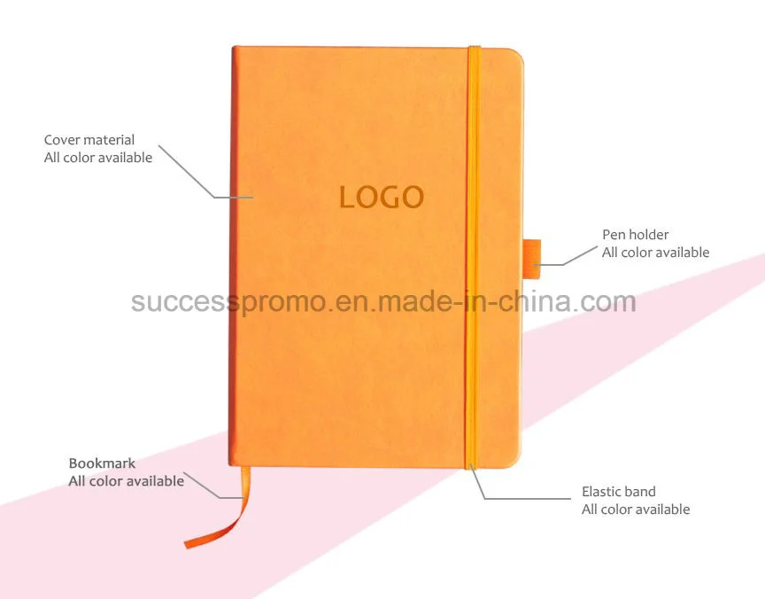 Bookbinding Cloth Moleskine Type Diary Notebook with Golden Embossed Logo