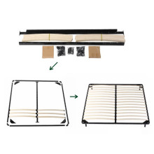 Affordable Knock-down Metal Bed Frame with Slat Base