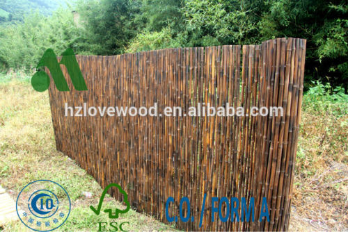 Burned Chocolate Colour Bamboo Fencing, Bamboo Rolled Screen,Bamboo Panels