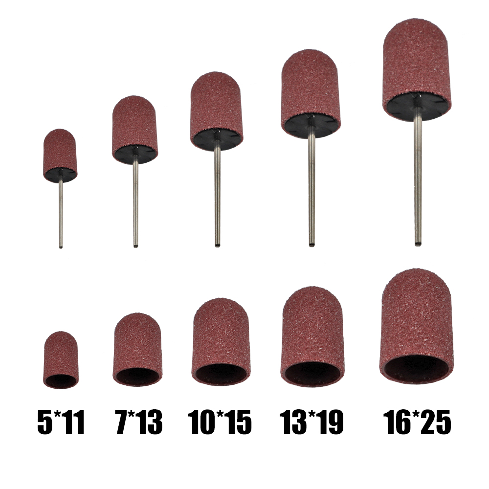 Factory Supply Abrasives Blocks Nail Polishing Disposable Head Sanding Cap For Podology