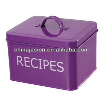 purple recipe card box