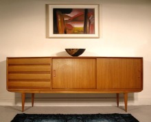 69 inch Cherry Sliding Door Modern Scandinavian Wood Sideboard