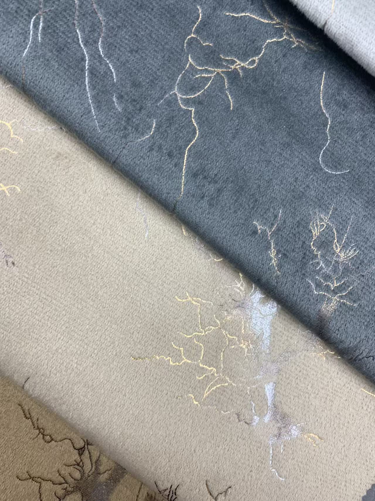 Tissu de velours hollandais à motif de vigne et de fissures de luxe Luxury Vine and Crack Pattern Holland Velvet Fabric
