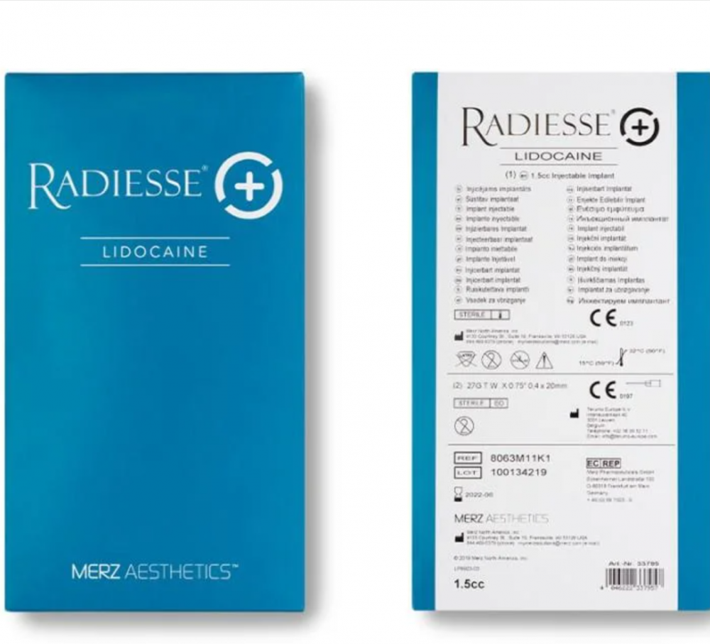 Radiesse Calcium Hydroxylapatite dermal filler with lido