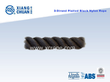 3-Strand Plaited Black Nylon Rope