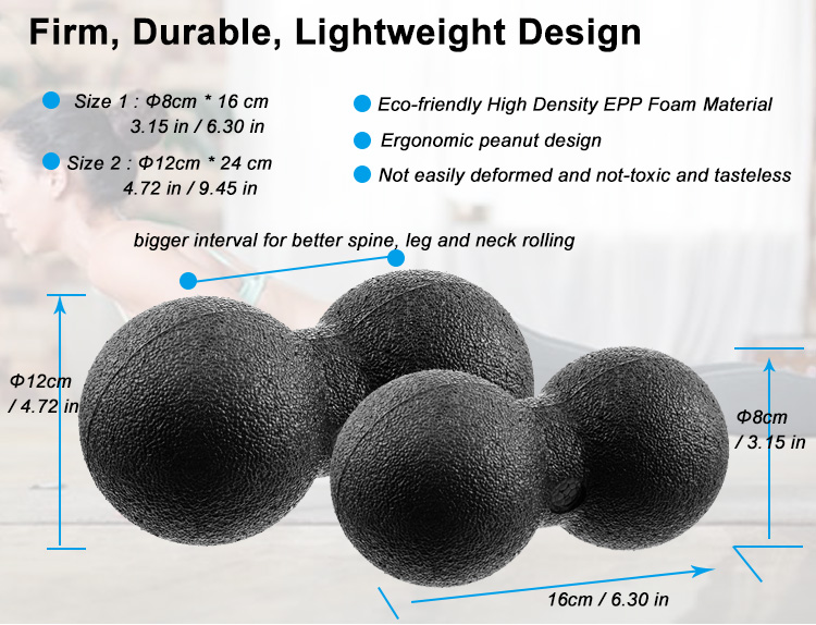 Anpassad acceptabel 12 cm Epp Foam Yoga Massage Peanut Ball