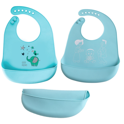 Baberos de silicona para bebés saludables, impermeables y libres de BPA