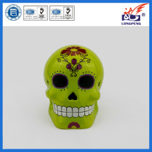 Ceramic Halloween Skull Decorations,Halloween Skull will LED Light,Light Halloween Ceramic Decoration