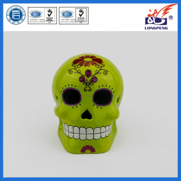 Ceramic Halloween Skull Decorations,Halloween Skull will LED Light,Light Halloween Ceramic Decoration