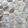 Hexagon Glass Mosaic Art Brown Wall Backsplash Tiles