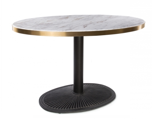 Tables de salle à manger rondes en marbre pour restaurant à une jambe