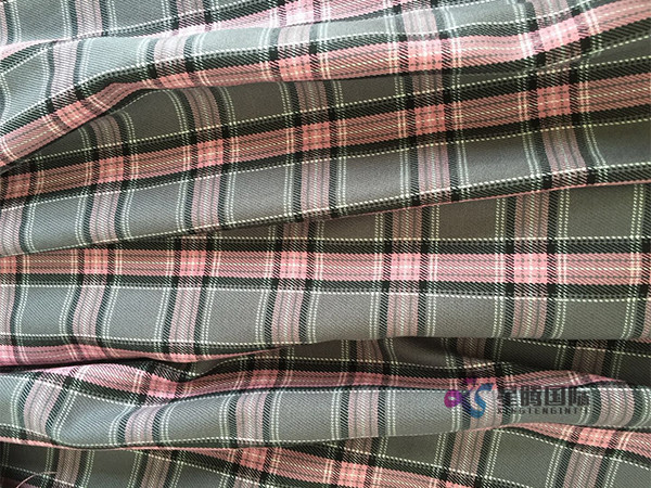 Check Polyester Blend Fabric