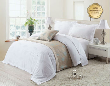 2014 new design, 6pcs feather flower Jacquared bedding set ,hotel linen