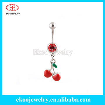 Cherry Gem Dangle Belly Ring