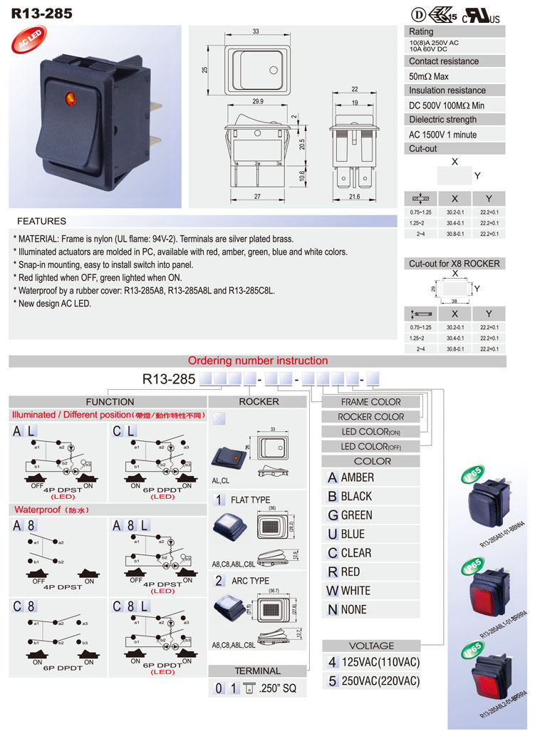 Marine Rocker Switches