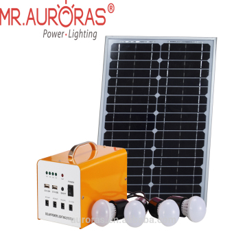 Portable home application DC output solar home lighting kit