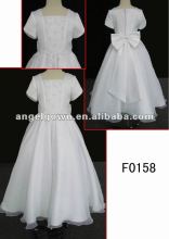 beading short sleeve newest flower girl dress