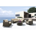 Rattan safa seating vondrona misy cushions