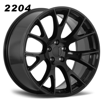 WHEELSHOME Model 2204: 20x9.5j Multi Spoke Gloss Black Aluminum Alloy Wheels for Dodge