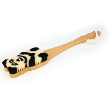 Panda Pattern with Wooden Handle Super Bath Brush