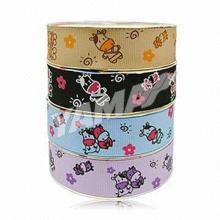 Webbing Ribbon,100% Polyester Grosgrain Ribbon, with Printed Girl's Webbing, Eco-friendly