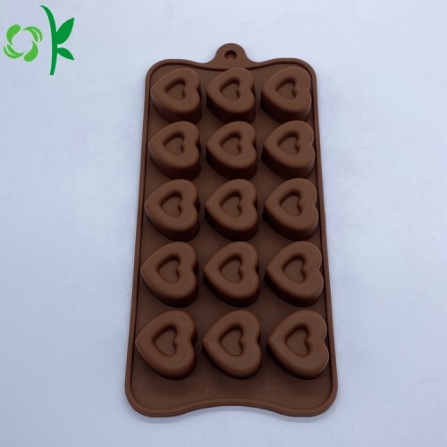 Khuôn xà phòng sô cô la silicone hình trái tim tùy chỉnh