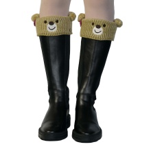 Custom Knee-Length Bear Print Leg Warmers: Perfect Winter Accessory for Women