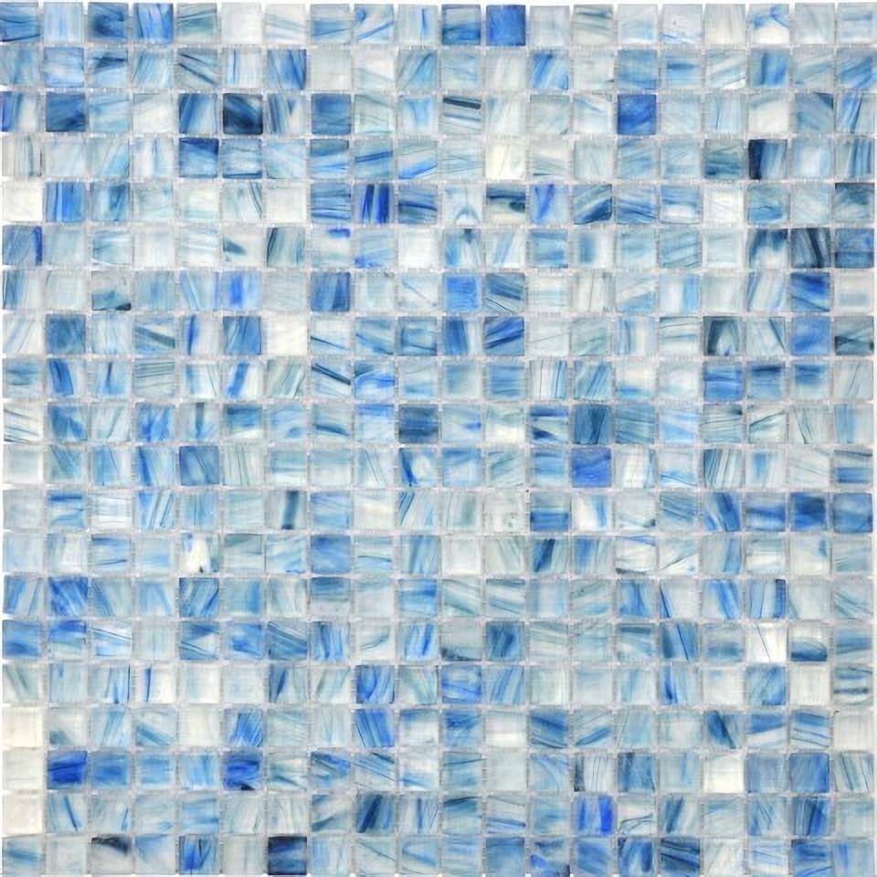 Transparente como un protector contra salpicaduras de mosaico azul