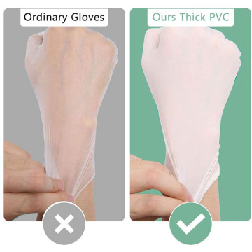 Gants médicaux en vinyle sans poudre pour la protection des mains en PVC