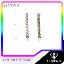 Gold plated 925 sterling silver earring with zircon gems