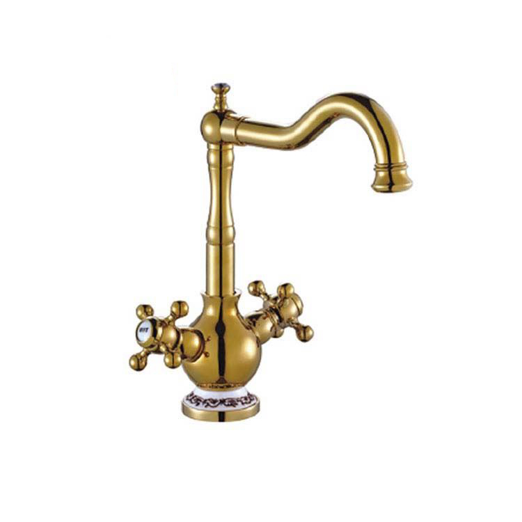 European style antique brushed bronze water taps dual handle basin sink faucet