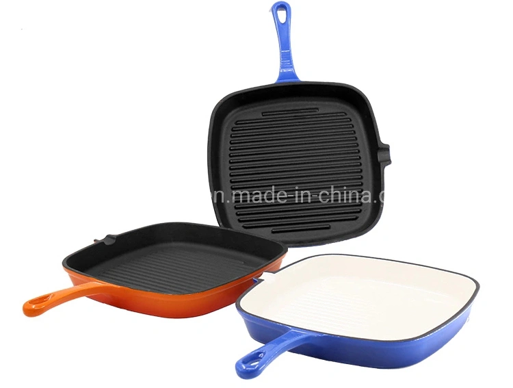 Nonstick Enamel Porcelain Cast Iron Grill Pan China Manufacturer