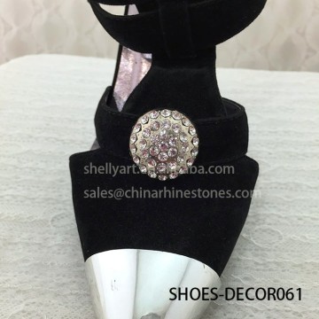Hot sales Shiny Rhinestone Round Clips Crystal Shoe Clips