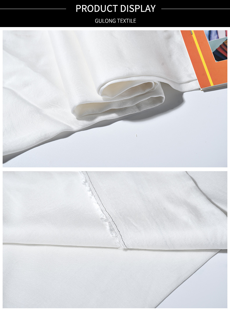 White rayon Embedding Satin weave cotton fabric