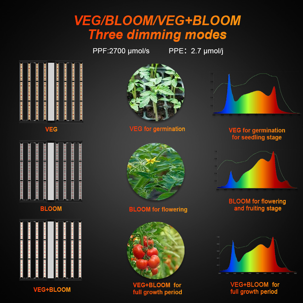 Aglex växa ljus dubbelbrytare Vegbloom 1000w