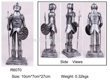 metal medieval armor warriors statues,zinc alloy ancient warriors figurines