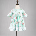 girls reversible pink and green floral spring twirly dress