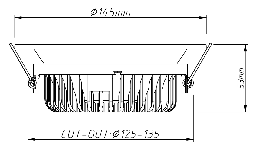 4 inch led downlight size