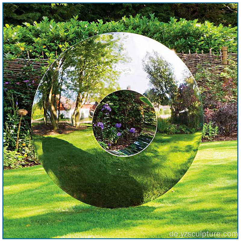 Moderne Garten Kunst Hoch Poliert Spiegel Kreis Edelstahl Skulptur