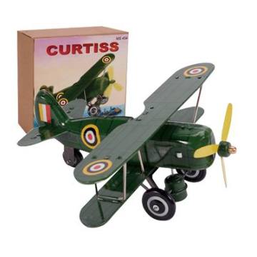 Green Curtis Biplane Tin Biplane