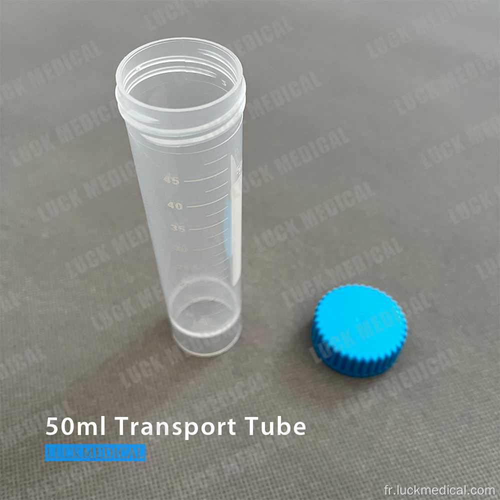 Tube de transport en plastique PC 50 ml de laboratoire